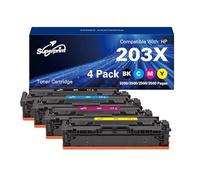 Superprint Cartuchos de tóner compatibles con chip HP 203X, 4 unidades