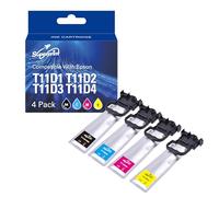 Superprint Cartuchos T11D1 T11D2 T11D3 T11D4 (con-chip) compatibles con cartuchos de impresión Epson T11D Workforce Pro WF-C5390DW WF- C5890DWF (4 unidades)