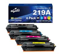 Superprint Juego de 4 cartuchos de tóner 219A (con-chip) compatibles con HP W2190A W2191A W2192A W2193A 219A (norma, 4 unidades)
