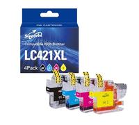 Superprint LC421XL LC-421XLVAL - Cartuchos de tinta compatibles con Brother LC-421 LC-421XL para impresoras Brother DCP-J1050DW DCP-J1140DW MFC-J1010DW (4 unidades)