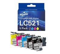 Superprint LC521 - Cartuchos de tinta compatibles con Brother LC521 LC521VAL para impresoras DCP-J1260W DCP-J1310DW DCP-J1313DW DCP-J1360DW DCP-J1460DW (estándar)