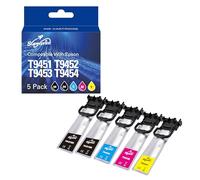 Superprint T9451 T9452 T9453 T9454 Cartuchos (Con chip) Multipack Compatible para Epson T9451-4 Cartuchos de Impresión Workforce Pro WF-C5210DW WF-C5290DW WF-C5710DWF WF-C5790DWF Impresora (paquete de