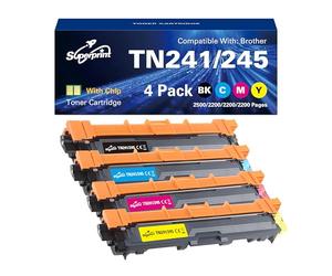 Superprint TN241 TN245 Cartucho de tóner compatible para Brother TN-241 TN-245 TN-221 TN-225 Tóner para HL-3140CW HL-3150CDW HL-3170CDW MFC-9130CW MFC-9140CDN MFC-9330CDW MFC-9340CDW (paquete de 4)