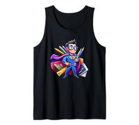 Superprofesor Superhéroe Capa Chibi Educador Héroe Camiseta sin Mangas