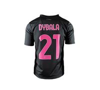 SUPERPROMO Maglia Replica Bambino Third 22/23 Dybala, Réplica de la Tercera Camiseta del AS Roma Unisex - Niños y Adolescentes, Nero e Rosa, 2 Anni