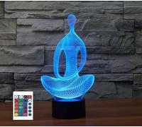 SUPERRUIDALONG Control remoto de meditación 3D, luces nocturnas de 16 colores, ilusión acrílica, lámpara LED para mesilla de noche, decoración de escritorio, regalo de cumpleaños, juguete para niños