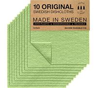 SUPERSCANDI 10 Piezas Paños de Cocina - 100% Biodegradables y Compostables | Trapos de Cocina Reutilizables, Aptos para Alimentos y Sin Plástico | Bayetas para Todas Las Superficies, Verde