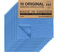 SUPERSCANDI 10 Piezas Paños de Cocina - 100% Biodegradables y Compostables | Trapos de Cocina Reutilizables, Aptos para Alimentos y Sin Plástico | Bayetas para Todas Las Superficies, Azul