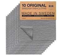 SUPERSCANDI 10 Piezas Paños de Cocina - 100% Biodegradables y Compostables | Trapos de Cocina Reutilizables, Aptos para Alimentos y Sin Plástico | Bayetas para Todas Las Superficies, Gris