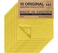 SUPERSCANDI 10 Piezas Paños de Cocina - 100% Biodegradables y Compostables | Trapos de Cocina Reutilizables, Aptos para Alimentos y Sin Plástico | Bayetas para Todas Las Superficies, Amarillo