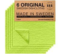 SUPERSCANDI 6 Piezas Paños de Cocina - 100% Biodegradables y Compostables | Trapos de Cocina Reutilizables, Aptos para Alimentos y Sin Plástico | Bayetas para Todas Las Superficies, Verde