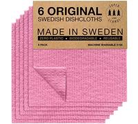 SUPERSCANDI 6 Piezas Paños de Cocina - 100% Biodegradables y Compostables | Trapos de Cocina Reutilizables, Aptos para Alimentos y Sin Plástico | Bayetas para Todas Las Superficies, Rosa