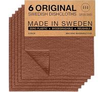 SUPERSCANDI 6 Piezas Paños de Cocina - 100% Biodegradables y Compostables | Trapos de Cocina Reutilizables, Aptos para Alimentos y Sin Plástico | Bayetas para Todas Las Superficies, Marrón