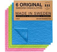 SUPERSCANDI 6 Piezas Paños de Cocina - 100% Biodegradables y Compostables | Trapos de Cocina Reutilizables, Aptos para Alimentos y Sin Plástico | Bayetas para Todas Las Superficies, Multicolor