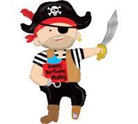 SuperShape - Globo pirata con texto "Happy Birthday" (112 cm)