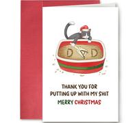 SuperShunhu Divertida tarjeta de Navidad para papá gato, regalos de Navidad ingeniosos para amantes de los gatos, regalo de feliz Navidad de gato