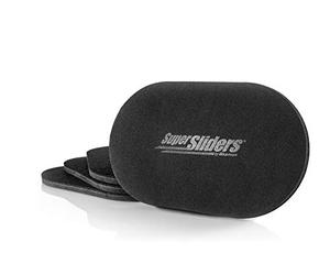 SuperSliders 4766595N - Movidores de Muebles Pesados Reutilizables XL para alfombras, Paquete de 4, Color Negro