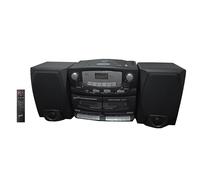 Supersonic Black Edition - Sistema estéreo Bluetooth Vintage, Sistema de Audio de música para el hogar, Reproductor de CD/MP3, Radio Am/FM, Reproductor de Casete Dual/entradas USB recreativas,