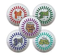 SuperStickers Paquete de pegatinas variadas de estrella para el día de los deportes (250 pegatinas)