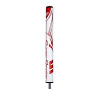 SuperStroke Zenergy Tour 5.0 Empuñadura para putter de golf con tecnología SPYNE No Taper, nuevo texturizado multizona y Tech-Port, blanco/rojo