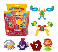 SUPERTHINGS Serie Mutant Battle - Pack de 6. Incluye 4 SuperThings (1 capitán Plateado) y 2 Exoskeletons. Pack 6 de 6