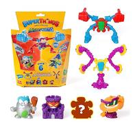 SUPERTHINGS Serie Mutant Battle - Pack de 6. Incluye 4 SuperThings (1 capitán Plateado) y 2 Exoskeletons. Pack 5 de 6