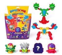 SUPERTHINGS Serie Mutant Battle - Pack de 6. Incluye 4 SuperThings (1 capitán Plateado) y 2 Exoskeletons. Pack 4 de 6