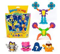 SUPERTHINGS Serie Neon Power, Incluye 1 capitán Plateado y 2 Exoskeletons