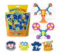 SUPERTHINGS Serie Neon Power, Incluye 1 capitán Plateado y 2 Exoskeletons