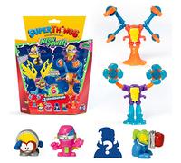 SUPERTHINGS Serie Neon Power, Incluye 1 capitán Plateado y 2 Exoskeletons