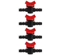 Supertool 4 válvulas de bola de púas, conector de púas de 14 mm, válvula de bola de cierre, válvula de bola de púas, válvula de bola de púas, adaptador de conector de grifo de manguera (BK)