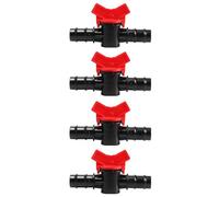 Supertool 4 válvulas de bola de púas, conector de púas de 18 mm, válvula de bola de cierre, válvula de bola de púas, válvula de bola de púas, adaptador de conector de grifo de manguera (BK)