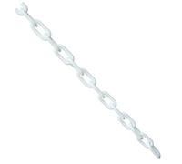 SUPERTOOL Cadena de plástico para barreras de aparcamiento, varios colores, cadena de seguridad para valla decorativa de jardín, 6 mm x 5 m (5 colores, blanco)