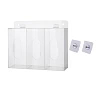 Supertool Caja dispensadora de máscaras, acrílico transparente desechable para máscara facial y dispensador de guantes, caja de almacenamiento con tapa para laboratorio, cocina y restaurante, L