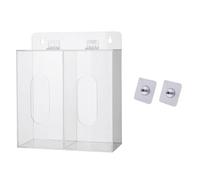 Supertool Caja dispensadora de máscaras, soporte de acrílico transparente desechable para máscara facial y dispensador de guantes con tapa para laboratorio, cocina y restaurante, tamaño M