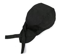 SUPERTOOL - Gorra de chef de moda para cocina, para hotel, chef, camarero, trabajo, lona, elástica, diseño de calavera, gorra pirata, gorra profesional de catering, bandana, gorra turbante (negro)