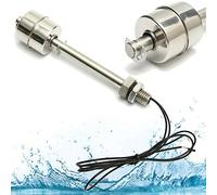 SUPERTOOL Interruptor Flotante L200mm, Sensor de Nivel de Agua Líquido de Acero Inoxidable Interruptor de Flotador Vertical Utilizado en Electricidad, Drenaje, Control de Nivel y Alarma