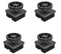 Supertool Juego de 4 patas de nivelación ajustables de 50 x 50 mm para patas de sillas con rosca ajustable para patas de muebles, color negro