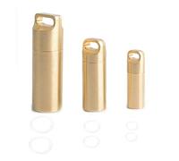 SUPERTOOL Pastillero de viaje 3 piezas portátil píldora caso impermeable pequeño bolsillo pastilla contenedor para uso diario y viajar con medicación oro (S+M+L)