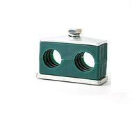 SUPERTOOL Pinzas de tubo 2 piezas de abrazadera hidráulica estándar de doble agujeros abrazaderas de tubo de plástico para metalurgia, petróleo, industria química (diámetro exterior: 17,2 mm)