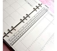 Supertool - Regla para agenda A5 con para 6 anillas, marcapáginas, plástico negro, Filofax, para diario, revista o cuaderno