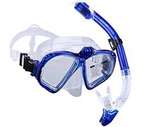 Supertrip Premium Snorkel Set máscara de Buceo para Adultos con 2 boquillas. Set de máscara de gopro con Soporte de cámara, Azul