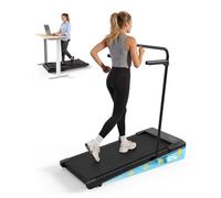 Superun 3,0 HP Cinta de Correr Plegable para el Hogar de Alta Tecnología, MAX 136KG 2-en-1 Cinta de Andar Que Ahorra Espacio con Control App, Cursos de Entrenamiento y Carreras Multi-Curso