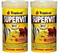 SUPERVIT 100ml / 20g - Alimento para Peces en Forma de Escamas (Paquete de 2)