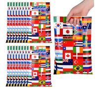 Supervitae 50 bolsas de plástico con banderas de todas las naciones, bolsas de regalo con asas para abrir eventos deportivos, bares, clubes, celebraciones, regalos para viajeros, geografía