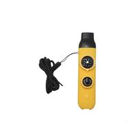 Supervivencia multifuncional 7 en 1 para brújula con luz LED, silbato, lupa, termómetro y compartimento de almacenamiento para senderismo, equipo de camping, amarillo (amarillo)