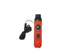 Supervivencia multifuncional 7 en 1 para brújula con luz LED, silbato, lupa, termómetro y compartimento de almacenamiento para senderismo, equipo de camping, amarillo (naranja)