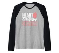 Superviviente De Una Operación De Corazón Cirugía Cardíaca Camiseta Manga Raglan