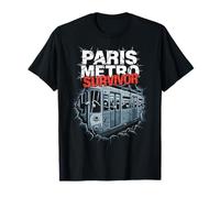 Superviviente del metro de París Superviviente Superpoblado Humor Tren Francia Camiseta