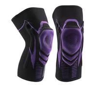 SUPERWSLING Rodilleras Deportivas 2 Pack XL Soporte Ligamentario y Rotuliano - Diseño Respirable con Muelles Antideslizantes - Tela 3D para Fitness, Ciclismo, Senderismo (Negro/Violeta)